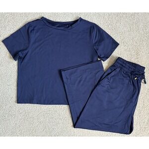Dudley Stephens Womens Short Sleeve Boxy Top w/ Matching Palisades Crop Pants L